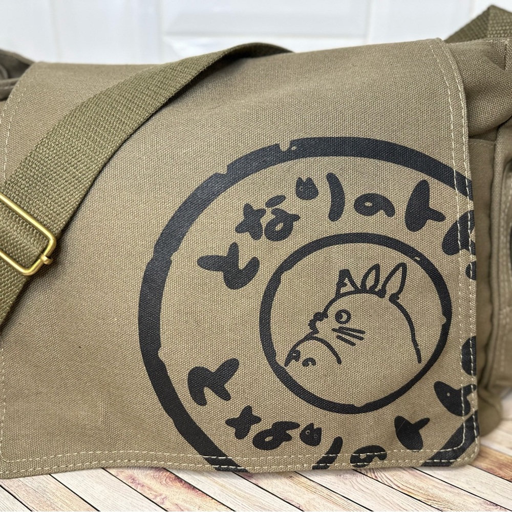 My Neighbor Totoro Army Green Crossbody Messenger Tote Bag Purse Studio Ghibli